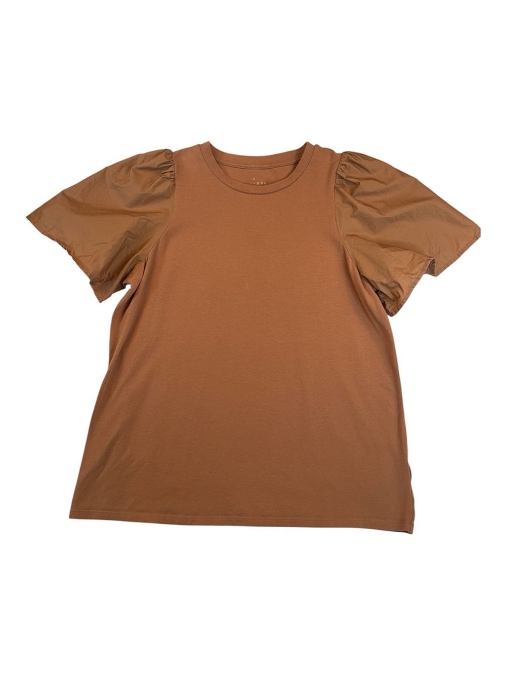 a new day Puff Sleeve Crewneck Tee Earthtone Brown Womens size medium